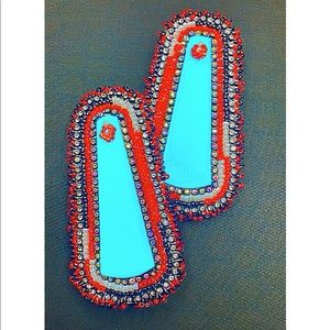 Hand beaded earrings, brand new